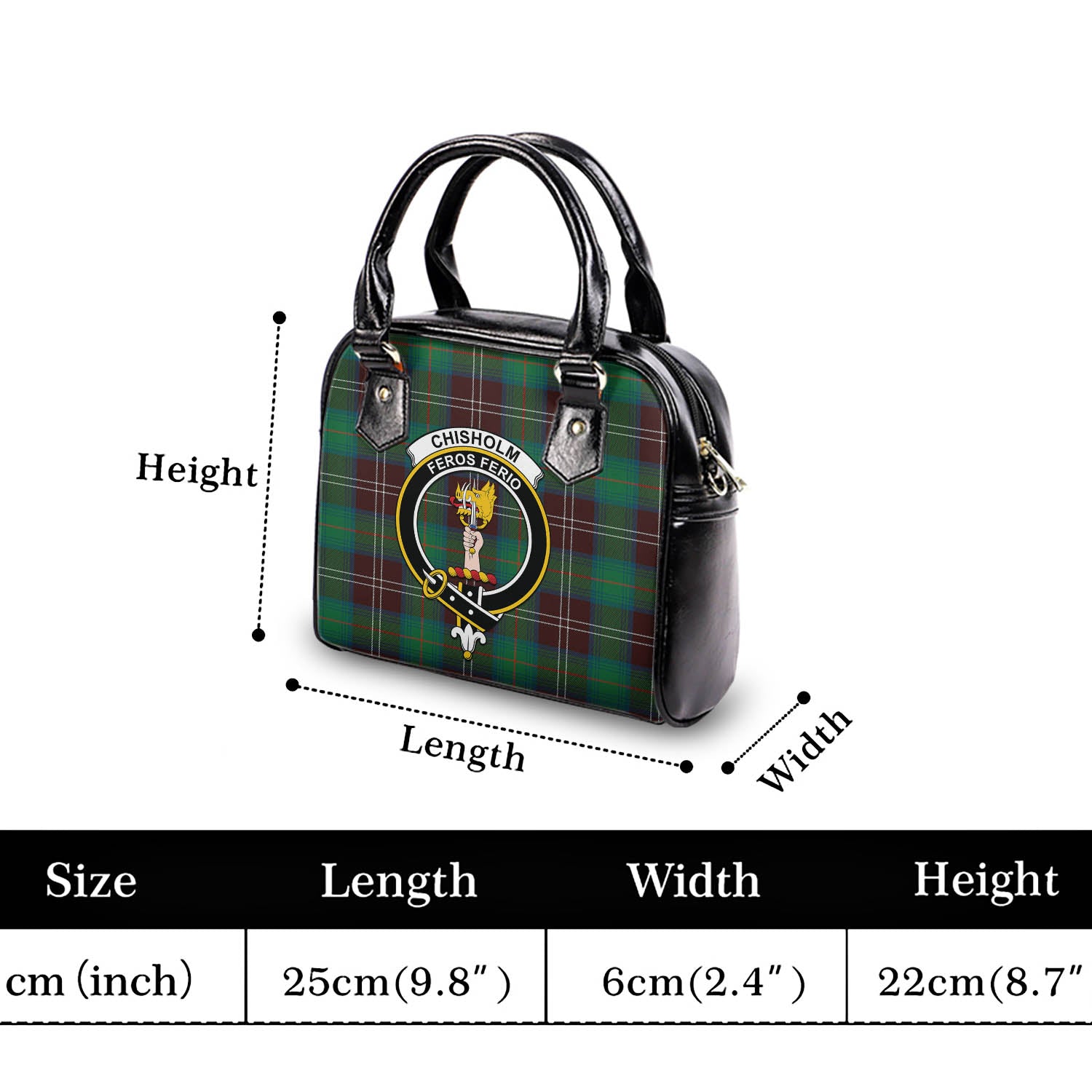 Chisholm Hunting Ancient Tartan Shoulder Handbags with Family Crest - Tartanvibesclothing