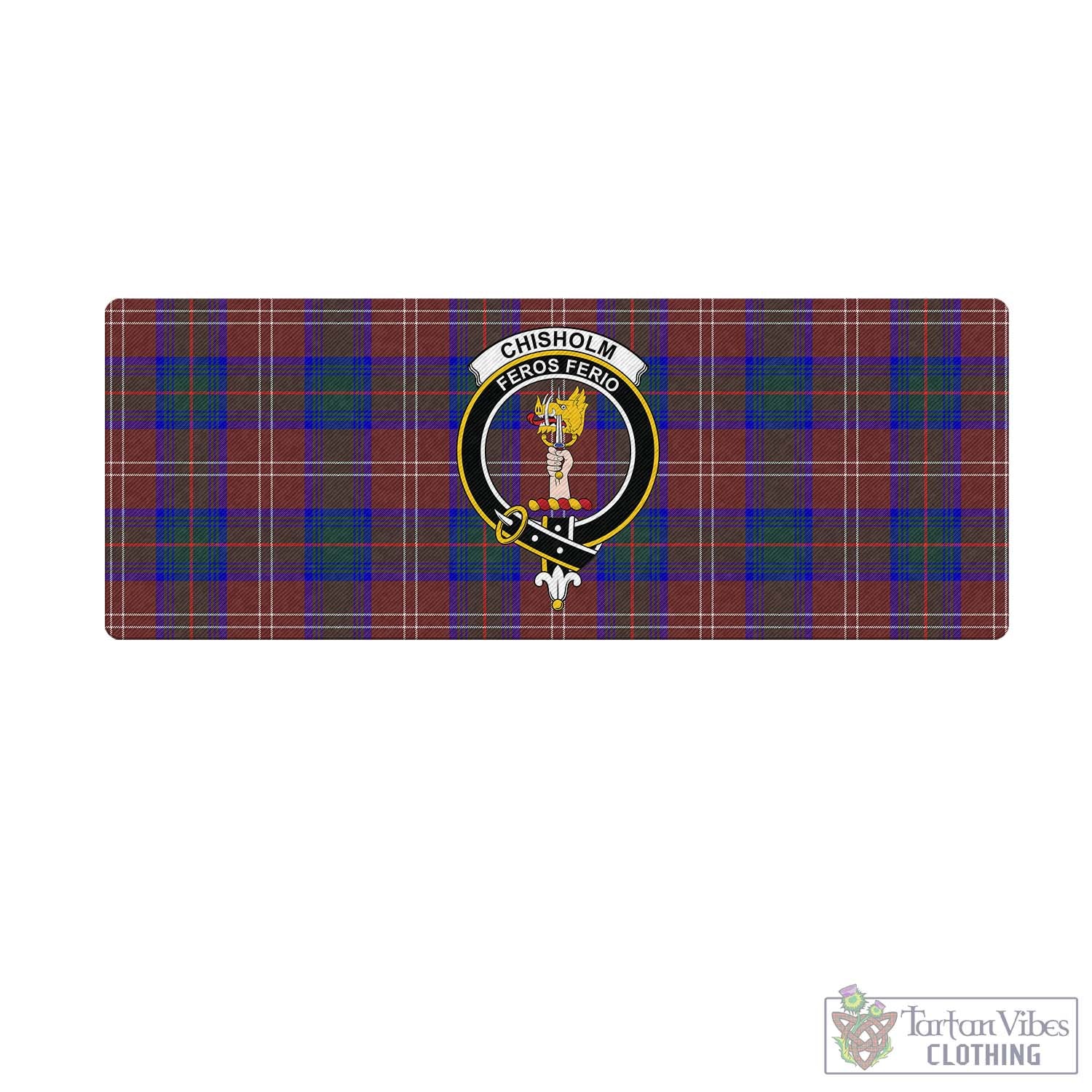 Tartan Vibes Clothing Chisholm Hunting Modern Tartan Mouse Pad with Family Crest