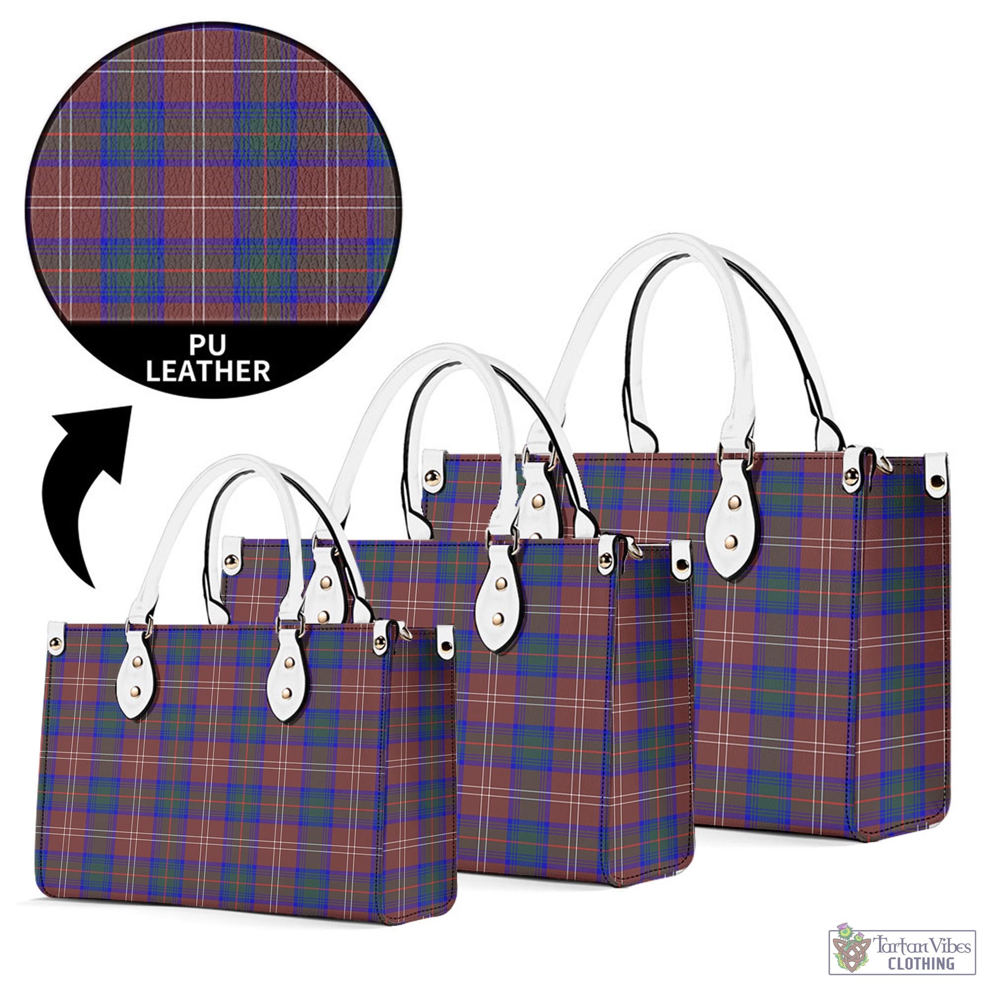 Tartan Vibes Clothing Chisholm Hunting Modern Tartan Luxury Leather Handbags