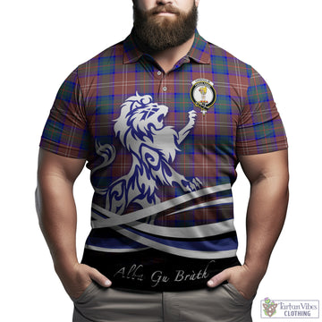 Chisholm Hunting Modern Tartan Polo Shirt with Alba Gu Brath Regal Lion Emblem