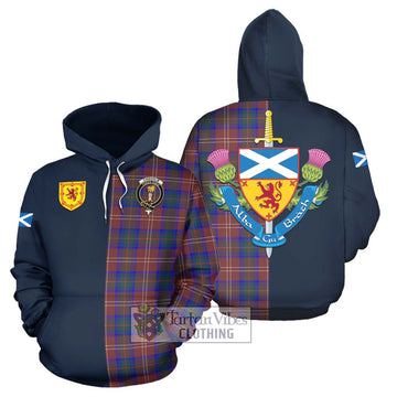 Chisholm Hunting Modern Tartan Hoodie Alba with Scottish Lion Royal Arm Half Style