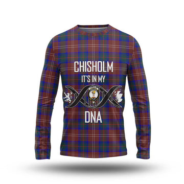 Chisholm Hunting Modern Tartan Long Sleeve T-Shirt with Family Crest DNA In Me Style