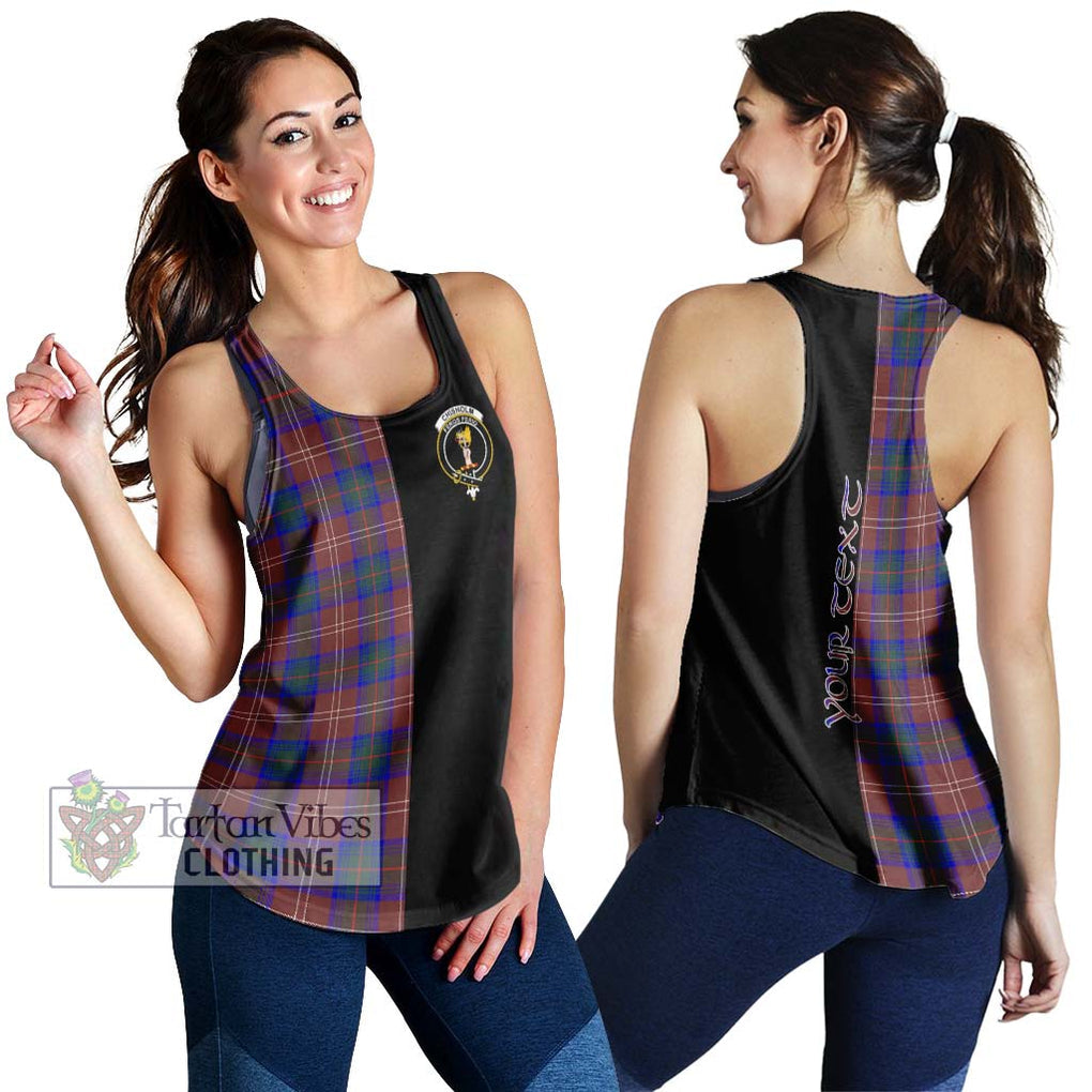 Chisholm Hunting Modern Tartan Women's Racerback Tanks with Family Crest and Half Of Me Style 4XL - Tartanvibesclothing Shop