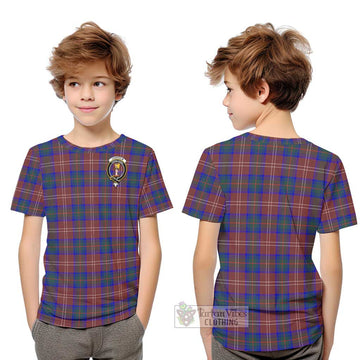 Chisholm Hunting Modern Tartan Kid T-Shirt with Family Crest