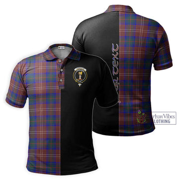 Chisholm Hunting Modern Tartan Polo Shirt with Family Crest and Half Of Me Style