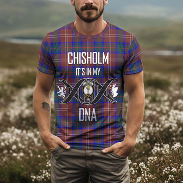 Chisholm Hunting Modern Tartan T-Shirt with Family Crest DNA In Me Style