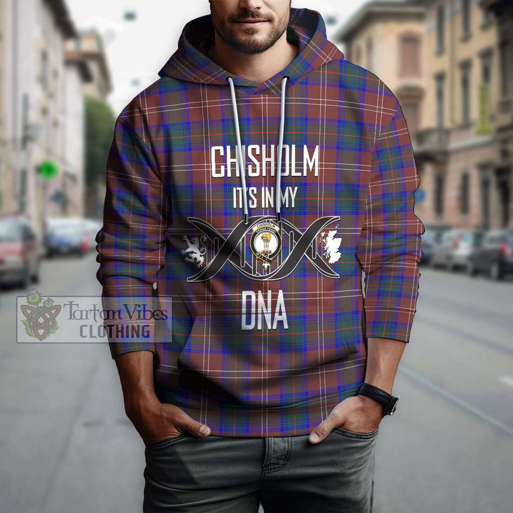 Chisholm Hunting Modern Tartan Hoodie with Family Crest DNA In Me Style Pullover Hoodie - Tartanvibesclothing Shop