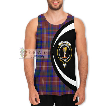 Chisholm Hunting Modern Tartan Men's Tank Top with Family Crest Circle Style