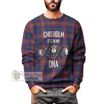 Chisholm Hunting Modern Tartan Sweatshirt with Family Crest DNA In Me Style