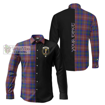 Chisholm Hunting Modern Tartan Long Sleeve Button Shirt with Family Crest and Half Of Me Style