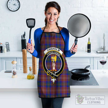 Chisholm Hunting Modern Tartan Apron with Family Crest