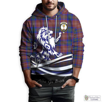 Chisholm Hunting Modern Tartan Hoodie with Alba Gu Brath Regal Lion Emblem