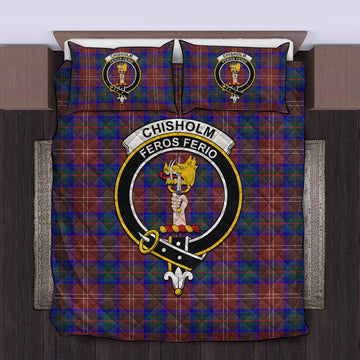 Chisholm Hunting Modern Tartan Quilt Bed Set with Family Crest