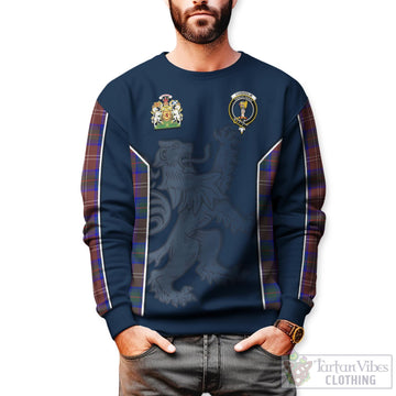 Chisholm Hunting Modern Tartan Sweater with Family Crest and Lion Rampant Vibes Sport Style