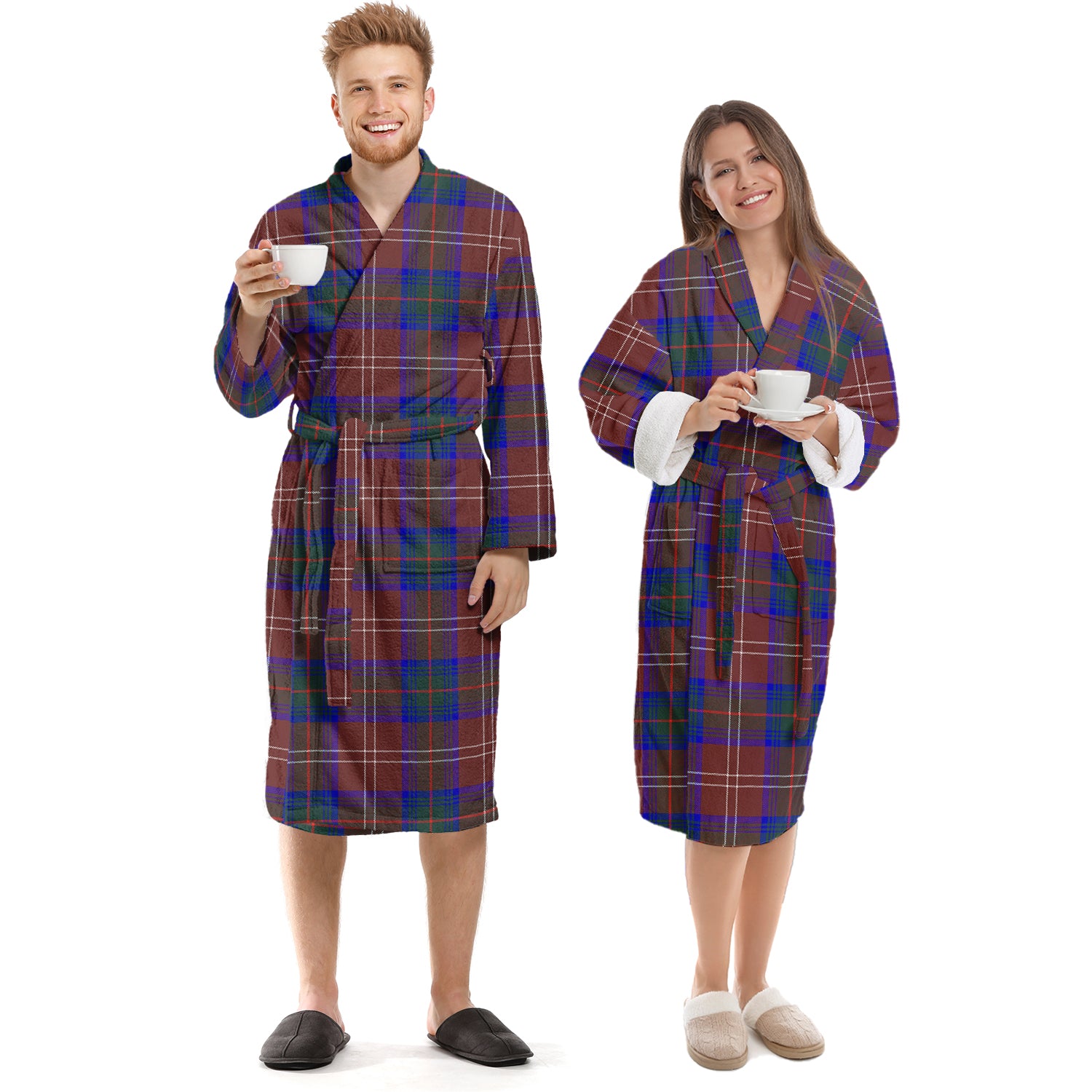 Chisholm Hunting Modern Tartan Bathrobe Unisex S - Tartan Vibes Clothing