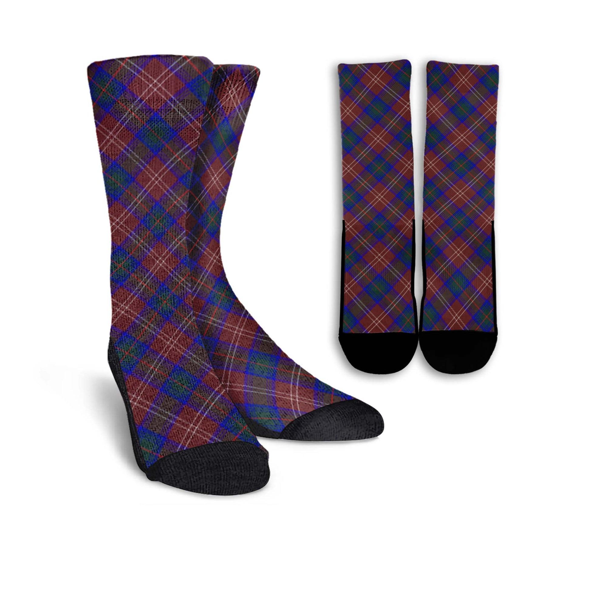 Chisholm Hunting Modern Tartan Crew Socks Cross Tartan Style - Tartanvibesclothing