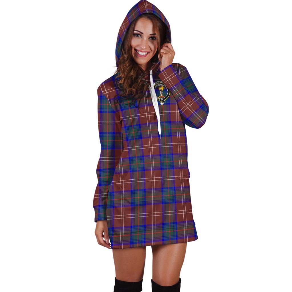 Chisholm Hunting Modern Tartan Hoodie Dress with Family Crest - Tartan Vibes Clothing