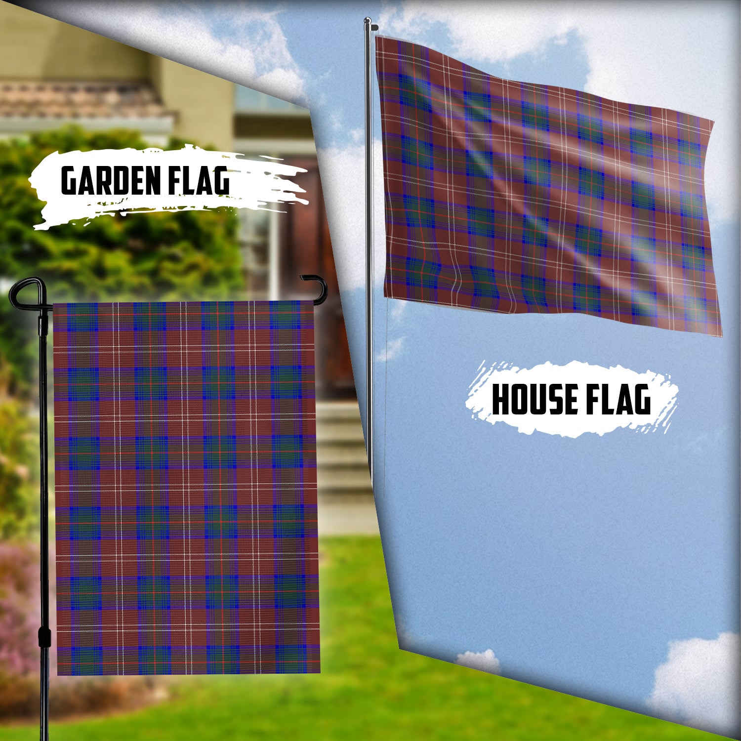 Chisholm Hunting Modern Tartan Flag Garden Flag (Vertical) - Tartan Vibes Clothing