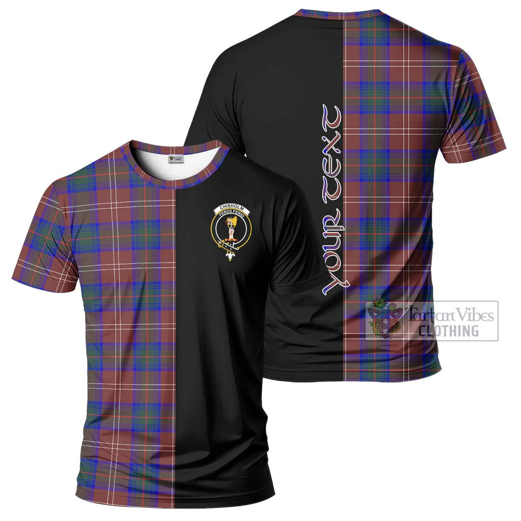 Chisholm Hunting Modern Tartan T-Shirt with Family Crest and Half Of Me Style Kid's Shirt - Tartanvibesclothing Shop