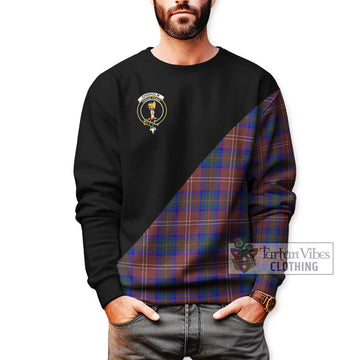 Chisholm Hunting Modern Tartan Sweatshirt with Family Crest and Military Logo Style