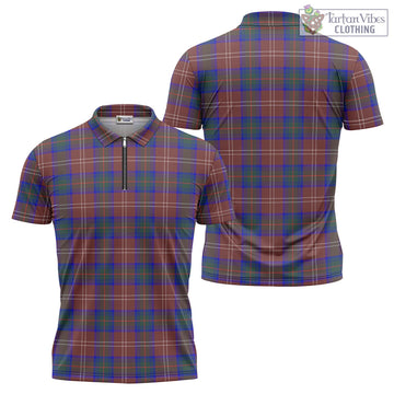 Chisholm Hunting Modern Tartan Zipper Polo Shirt