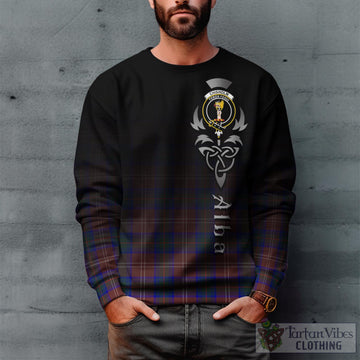 Chisholm Hunting Modern Tartan Sweatshirt Featuring Alba Gu Brath Family Crest Celtic Inspired