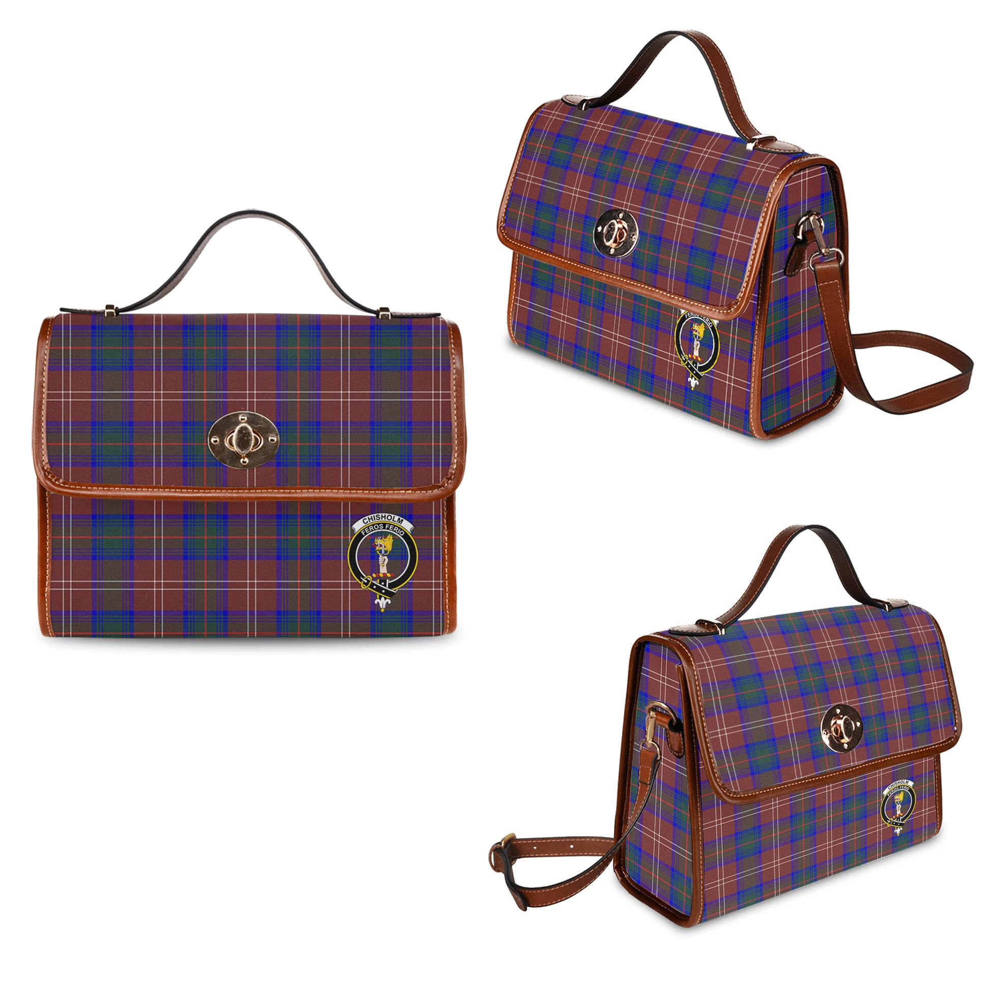 chisholm-hunting-modern-tartan-leather-strap-waterproof-canvas-bag-with-family-crest