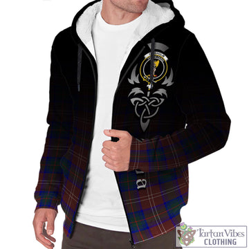 Chisholm Hunting Modern Tartan Sherpa Hoodie Featuring Alba Gu Brath Family Crest Celtic Inspired