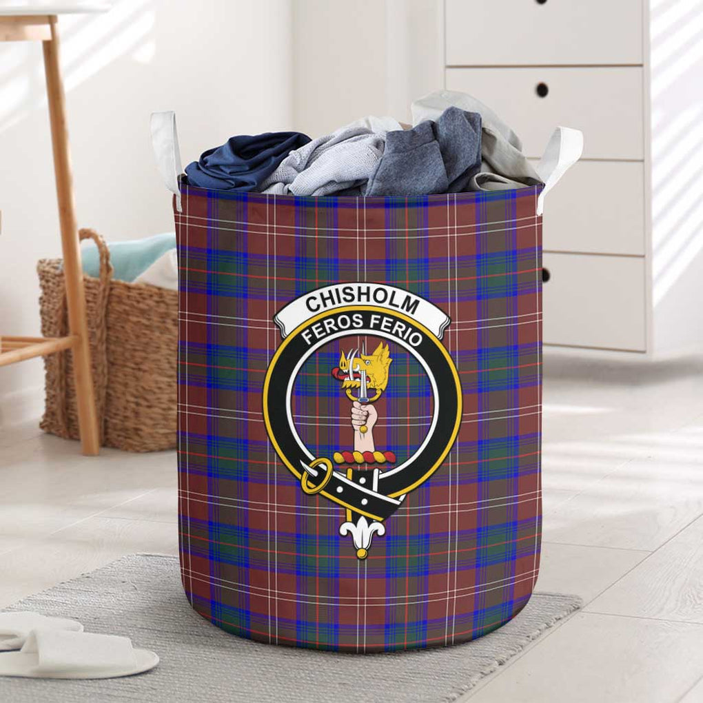 Chisholm Hunting Modern Tartan Laundry Basket with Family Crest One Size - Tartanvibesclothing Shop