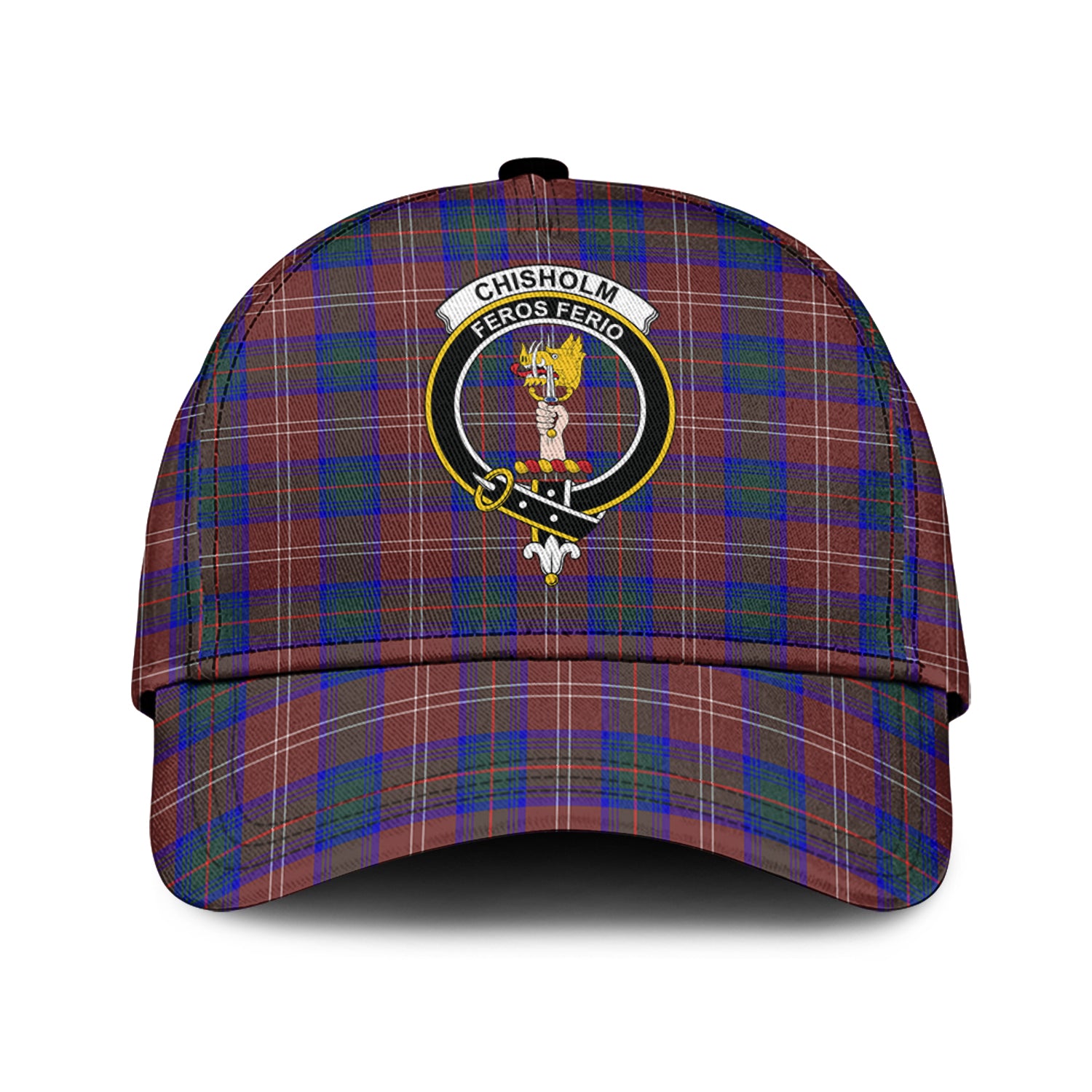 Chisholm Hunting Modern Tartan Classic Cap with Family Crest Classic Cap Universal Fit - Tartan Vibes Clothing