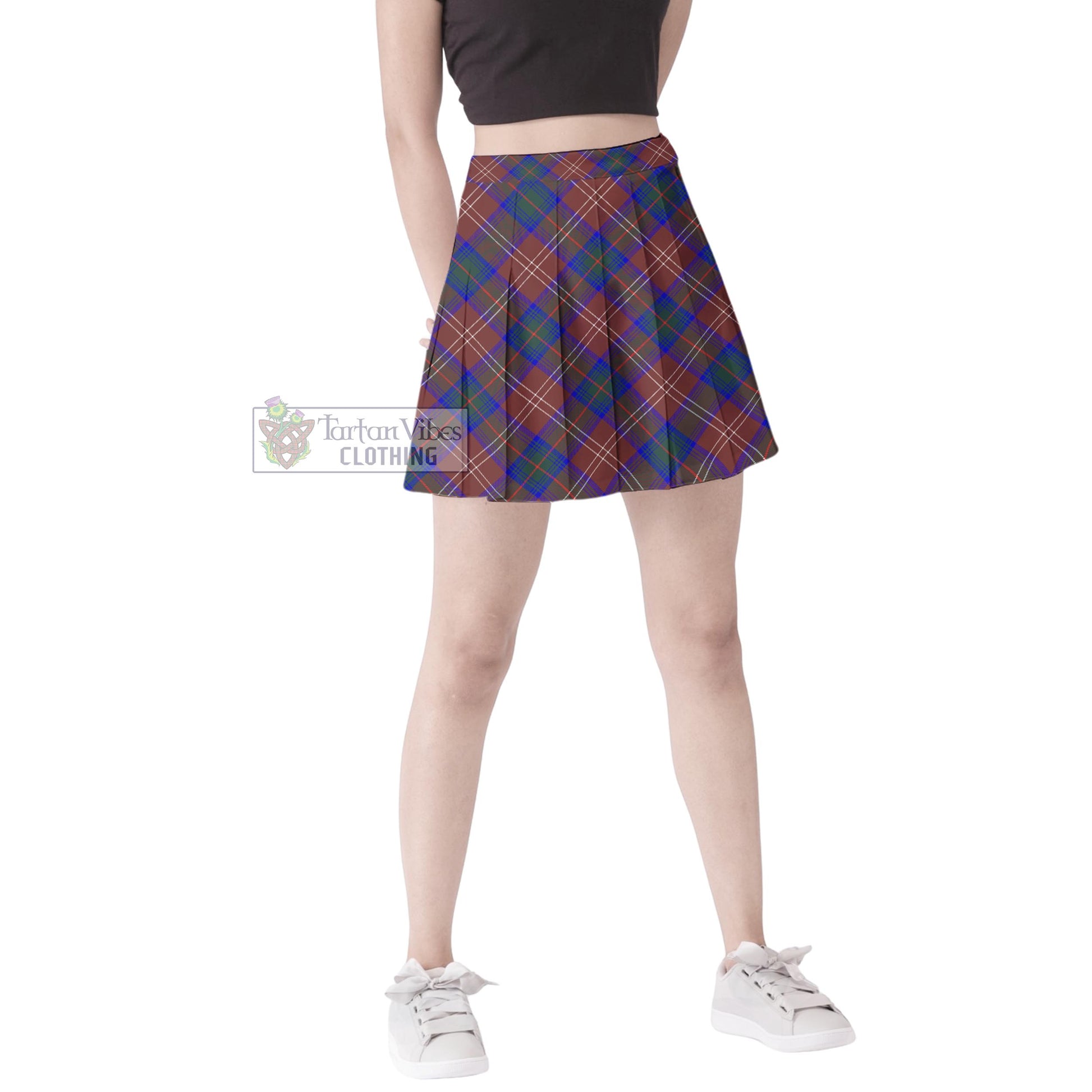 Tartan Vibes Clothing Chisholm Hunting Modern Tartan Women's Plated Mini Skirt