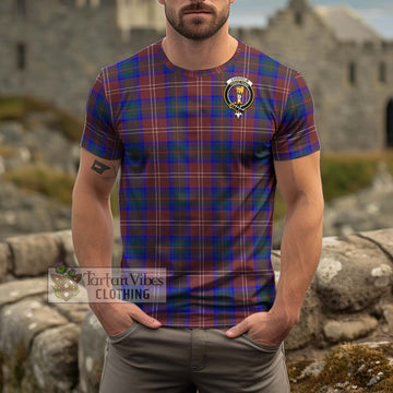 Chisholm Hunting Modern Tartan Cotton T-Shirt with Family Crest