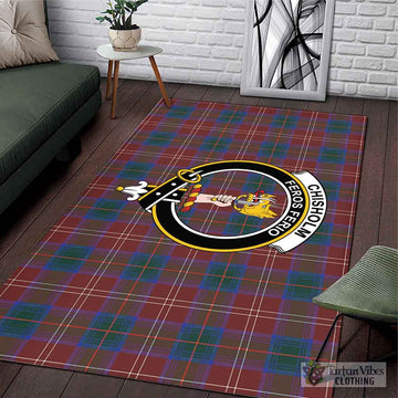 Chisholm Hunting Modern Tartan Area Rug with Family Crest