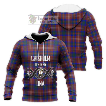 Chisholm Hunting Modern Tartan Knitted Hoodie with Family Crest DNA In Me Style