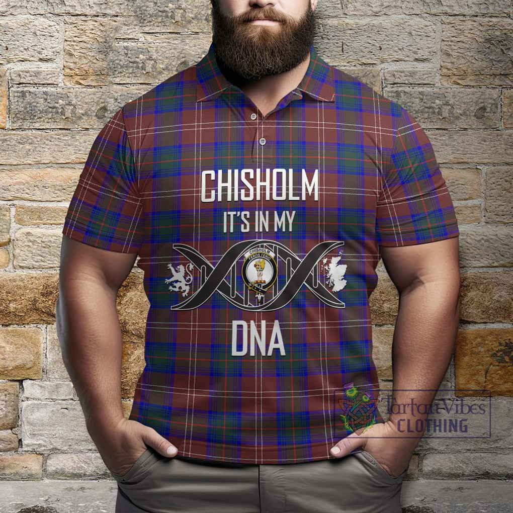 Chisholm Hunting Modern Tartan Polo Shirt with Family Crest DNA In Me Style Kid - Tartanvibesclothing Shop