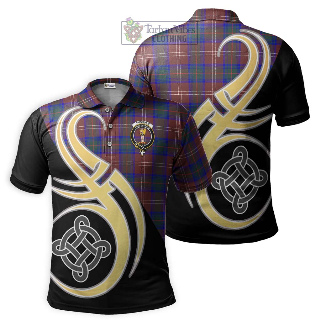 Chisholm Hunting Modern Tartan Polo Shirt with Family Crest and Celtic Symbol Style Kid - Tartan Vibes Clothing