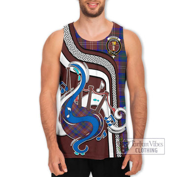 Chisholm Hunting Modern Tartan Men's Tank Top with Epic Bagpipe Style