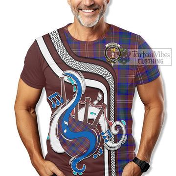 Chisholm Hunting Modern Tartan T-Shirt with Epic Bagpipe Style