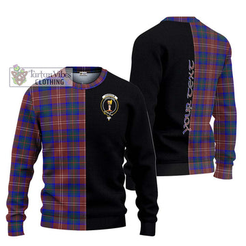 Chisholm Hunting Modern Tartan Ugly Sweater with Family Crest and Half Of Me Style