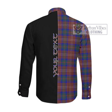 Chisholm Hunting Modern Tartan Long Sleeve Button Shirt with Family Crest and Half Of Me Style