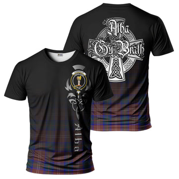 Chisholm Hunting Modern Tartan T-Shirt Featuring Alba Gu Brath Family Crest Celtic Inspired