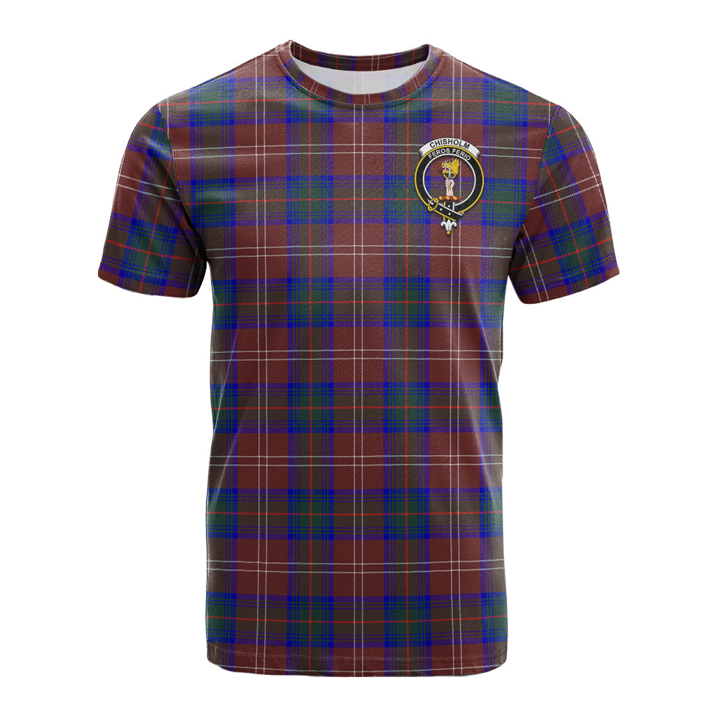 Chisholm Hunting Modern Tartan T-Shirt with Family Crest - Tartan Vibes Clothing