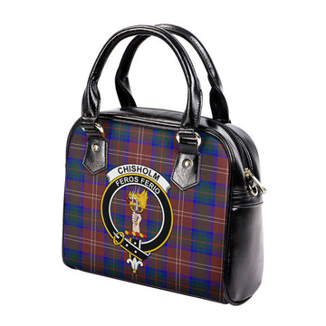 Chisholm Hunting Modern Tartan Shoulder Handbags with Family Crest