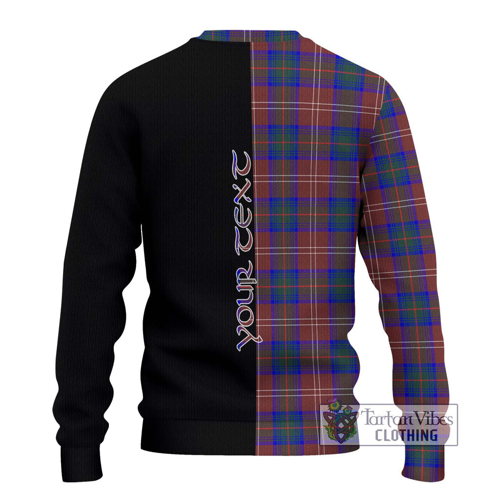 Chisholm Hunting Modern Tartan Knitted Sweater with Family Crest and Half Of Me Style - Tartanvibesclothing Shop