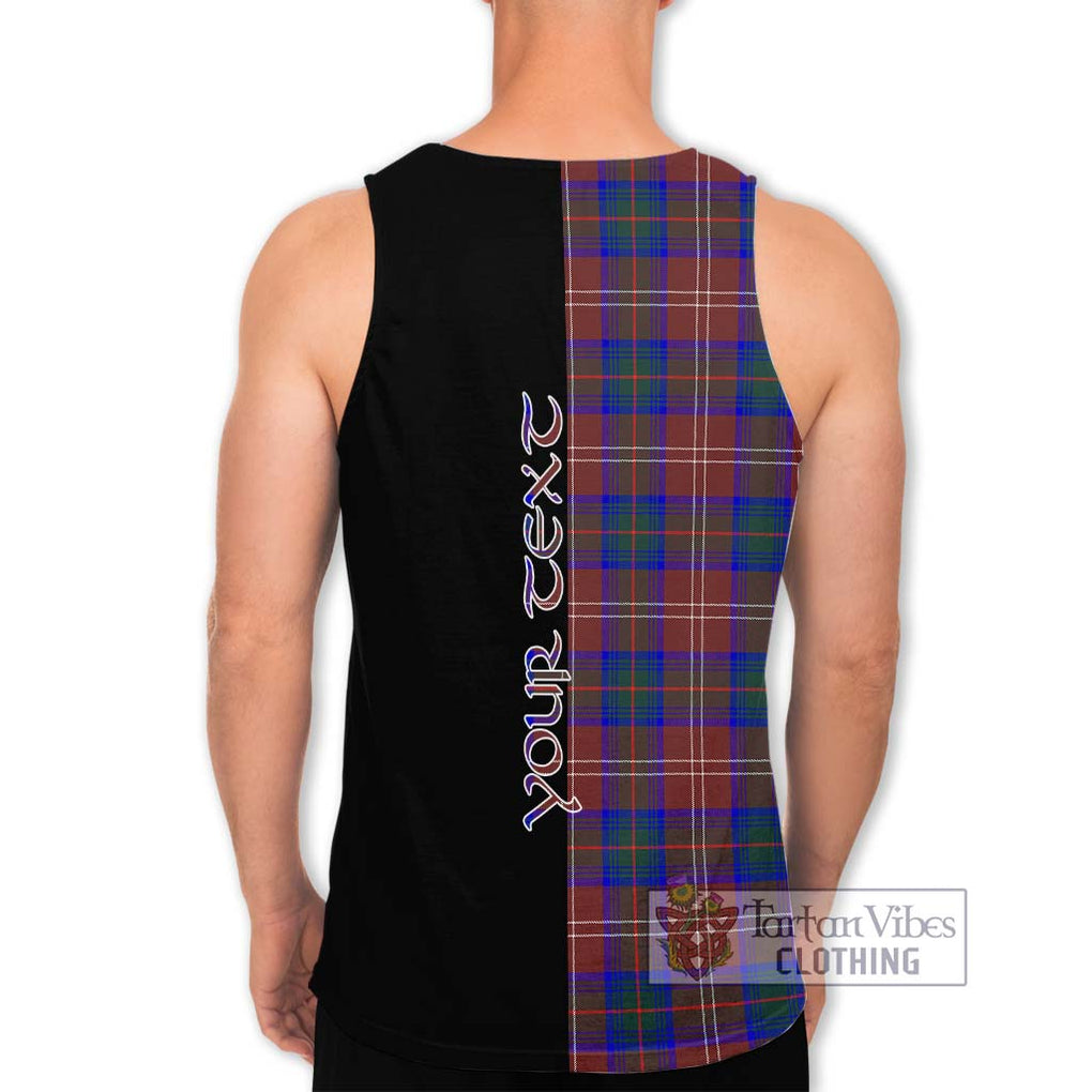 Chisholm Hunting Modern Tartan Men's Tank Top with Family Crest and Half Of Me Style - Tartanvibesclothing Shop