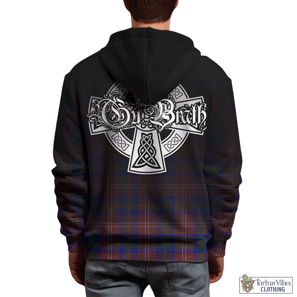 Tartan Vibes Clothing Chisholm Hunting Modern Tartan Hoodie Featuring Alba Gu Brath Family Crest Celtic Inspired