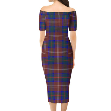 Chisholm Hunting Modern Tartan Off Shoulder Lady Dress