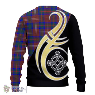 Chisholm Hunting Modern Tartan Ugly Sweater with Family Crest and Celtic Symbol Style