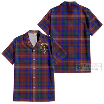 Chisholm Hunting Modern Tartan Cotton Hawaiian Shirt with Family Crest