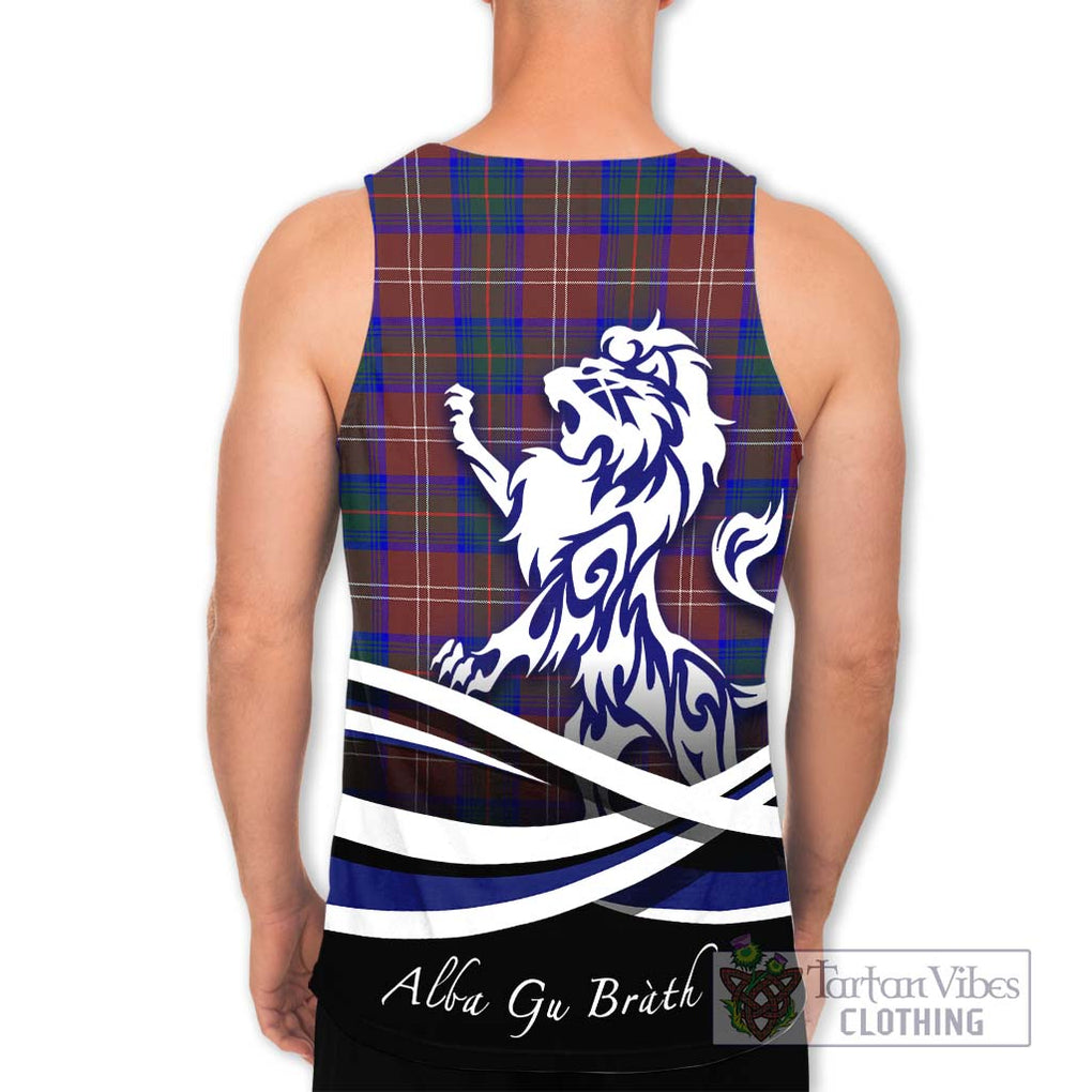 Chisholm Hunting Modern Tartan Men's Tank Top with Alba Gu Brath Regal Lion Emblem - Tartanvibesclothing Shop